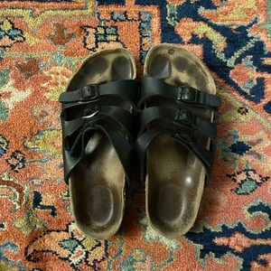 Birkenstock Florida, Black Leather (38)